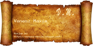 Venesz Maxim névjegykártya